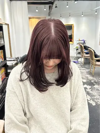 ミディアム カラー REAL 心斎橋所属・ブリーチ/ベージュ /ピンク🦋ナツミのヘアスタイル