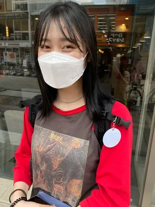 ミディアム カラー パーマ ヘアアレンジ メンズ キッズ ネイル viewstokyo所属・mana 暖色カラーカットのヘアスタイル