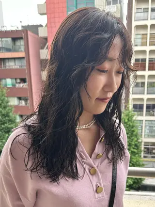 ロング パーマ 🛑柔らか透明感 カラー🛑大谷のヘアスタイル