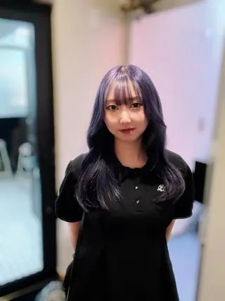 ロング カラー 韓国ヘア暗髪 ダブルカラーメンズ可のヘアスタイル