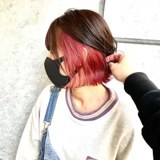 ショート カラー ヘアアレンジ MiU所属・韓国×髪質改善×美髪 縮毛矯正×レイヤーのヘアスタイル