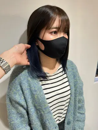 セミロング Null 表参道所属・岩下昂世/ ハイトーン/デザインのヘアスタイル