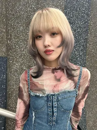 ミディアム 🫧デザインカラー／ 蓮沼実奈🫧のヘアスタイル