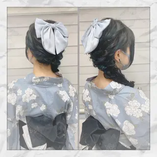 セミロング ヘアアレンジ ヘアセット/着付け 𓇼 松本 夏美𓇼のヘアスタイル