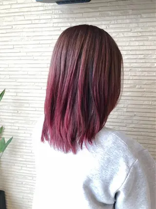 ミディアム カラー hair＆face  LOBEAUT所属・小笠原 一倫のヘアスタイル