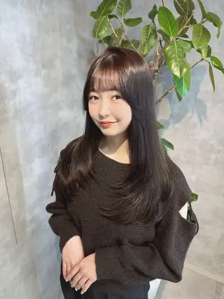 ロング カラー ヘアアレンジ レイヤー×透明感カラ ーHAYATOのヘアスタイル