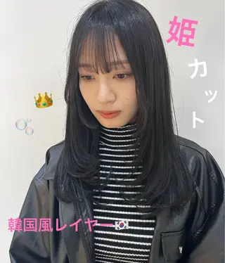ミディアム カラー ヘアアレンジ 🥀暖色韓国ヘア💕 保科侑花のヘアスタイル