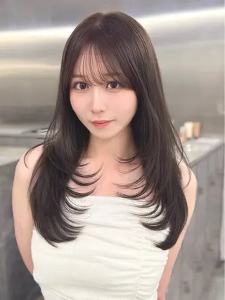 セミロング カラー MAEUL luna所属・前髪顔周り/レイヤー 韓国/桔川恒のヘアスタイル