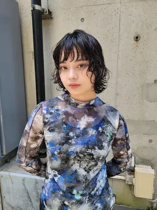 パーマ ミディアム 片岸 信征のヘアスタイル