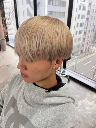 ショート カラー メンズ YUNA🍒 暖色カラーのヘアスタイル
