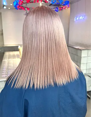 セミロング カラー 🌈ベージュ艶髪🌈 ユウトのヘアスタイル