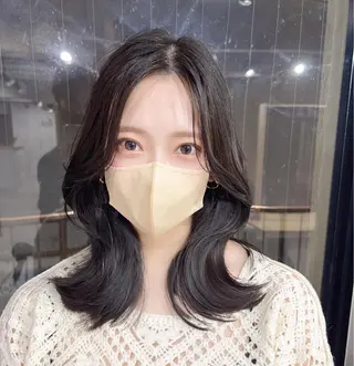 ミディアム カラー 韓国レイヤー/ 顔周り💕田中将吾のヘアスタイル