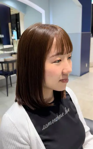 ミディアム カラー 堀部 梨瑠のヘアスタイル