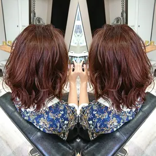 ミディアム ACROあべの店所属・艶カラー/インナー /グラデ/大西小百合のヘアスタイル