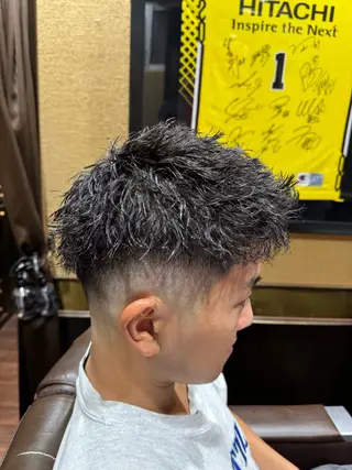 ショート パーマ HIRO GINZA barber shop 横浜店所属・ヒロ銀座　無料 フェード　細内のヘアスタイル
