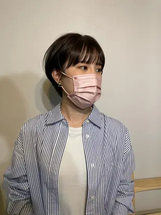 ショート カラー パーマ* 顔まわり似合わせのヘアスタイル