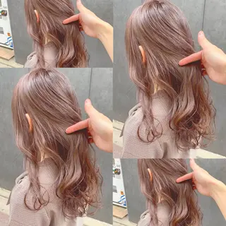 ロング 透明感♡グレージュ ♡ミルクティー♡のヘアスタイル