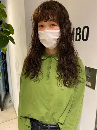 ロング カラー パーマ ヘアアレンジ メンズ キッズ パーマスタイル🔅 sayacaのヘアスタイル