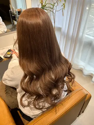 セミロング カラー 艶髪ブリーチ/レイヤ ー/竹本幸希のヘアスタイル