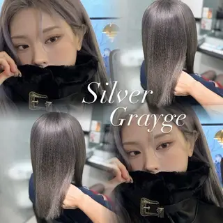 セミロング Yuzu️🫧AO/ ハイトーン/韓国ヘアのヘアスタイル