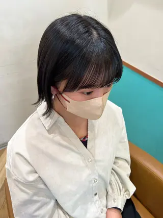 ミディアム ボブ/巻ける縮毛矯正 /韓国レイヤーはなのヘアスタイル