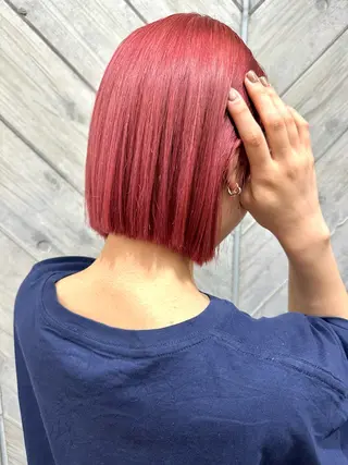 ミディアム カラー 🧡ono🧡暖色/ 切りっぱなしボブ🧡のヘアスタイル