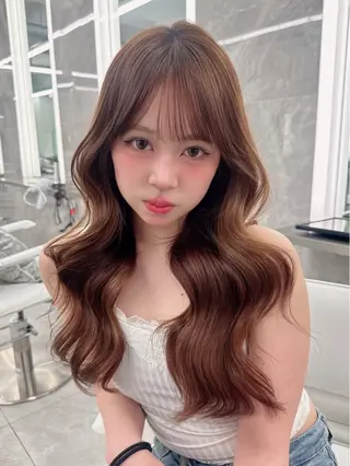 ロング カラー MAEUL所属・🍑韓国風レイヤー 🍑莉子のヘアスタイル