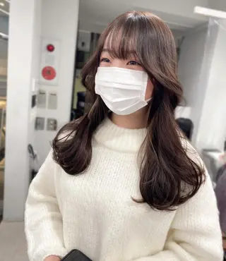 ロング 京都レイヤーカット/ 縮毛矯正/羽柴りくのマツエク・マツパデザイン