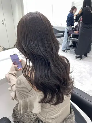 セミロング カラー 赤みなし艶カラー🍈 ユウナ🍈🤍のヘアスタイル
