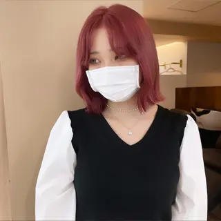 ショート rina／ベージュ ワンホン/韓国ヘアのヘアスタイル