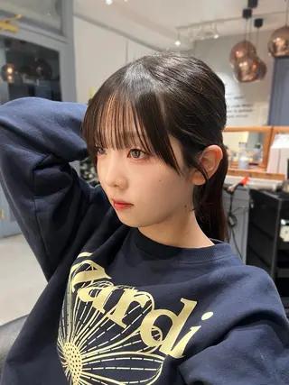 ミディアム 韓国レイヤー/顔周り /縮毛矯正/羽田航のヘアスタイル