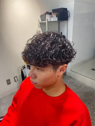 ショート パーマ メンズ パーマ特化/フェザー パーマシャドウ/真生のヘアスタイル