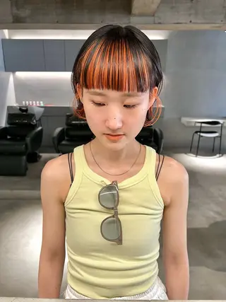 ミディアム カラー 宮川 日菜子のヘアスタイル