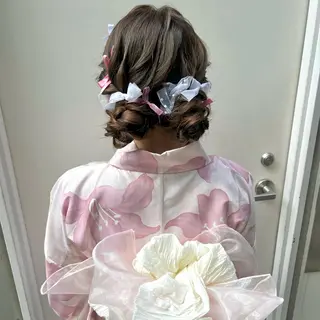 ロング ヘアアレンジ GrandStory SHIBUYA所属・卒業式お呼ばれ🕊️ ヘアセット✴︎ミキのヘアスタイル