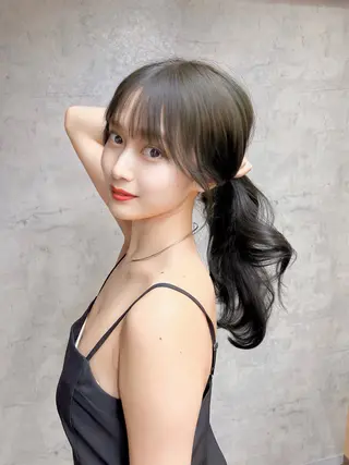 ミディアム カラー ヘアアレンジ 【韓国くびれ】ヘア 💕田中将吾のヘアスタイル