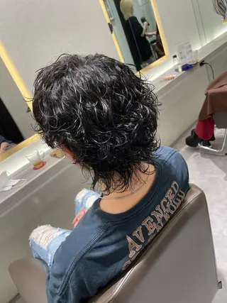 ショート パーマ メンズ Reginavita栄所属・パーマ×メッシュ/ 本日空き○/岡本一真のヘアスタイル