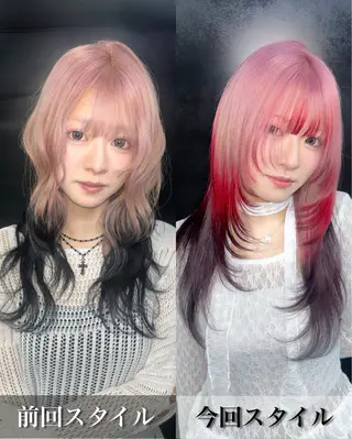 ロング カラー ミリ/原宿/ハイ トーンカラー💫のヘアスタイル