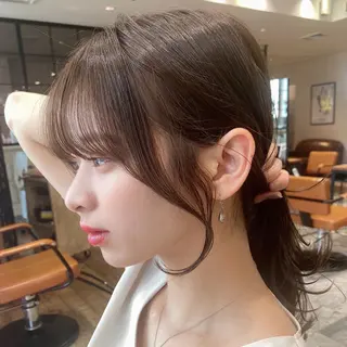 セミロング カラー 顔周り/くびれヘア 韓国ヘア💕風間るなのヘアスタイル