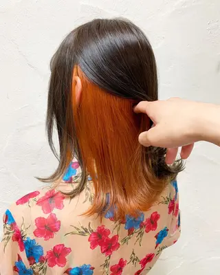 ミディアム カラー 映える顔周りカット ♥️韓国ヘア"ちぇるのヘアスタイル