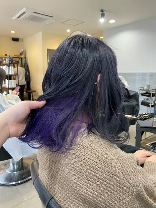 セミロング maco 艶感ハイトーン🦋のヘアスタイル