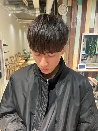 メンズ えんぐちとも／透明感 カラー／博多ボブのヘアスタイル