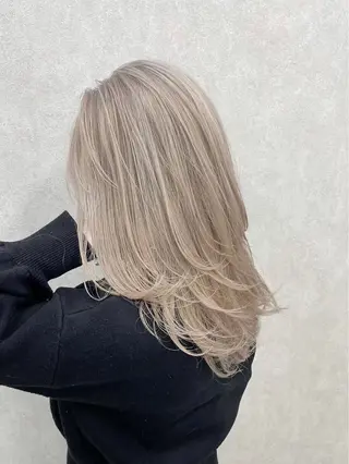 セミロング カラー パーマ ヘアアレンジ 江坂エリア最安値◎ ブリーチ*土田のヘアスタイル