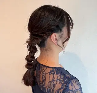 ヘアアレンジ yuuka/ボブ/ダ ブルカラー/髪質改善のヘアスタイル