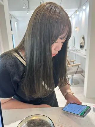 セミロング カラー パーマ お洒落パーマ/ 艶カラー/michiのヘアスタイル