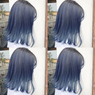 セミロング カラー しゅうさん🍝 麻田秀太郎のヘアスタイル