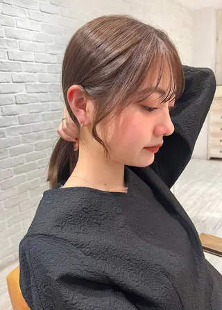 ミディアム カラー 【韓国ヘア×透明感 カラー】笹谷 莉未のヘアスタイル