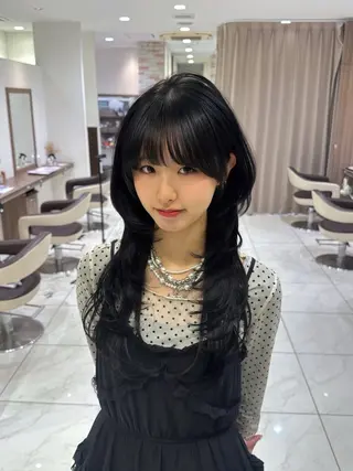 セミロング カラー 菊池 遼/透明感 /韓国レイヤー/艶感のヘアスタイル