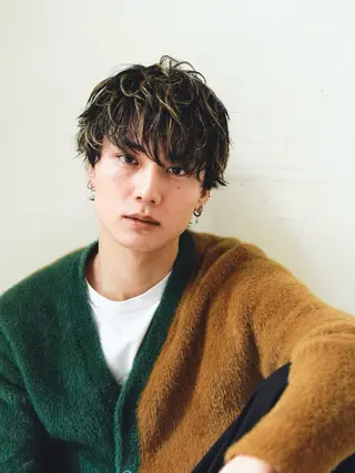 ショート カラー メンズ CANAAN hair salon 表参道店所属・メンズロング／パーマ 村松蒼真のヘアスタイル