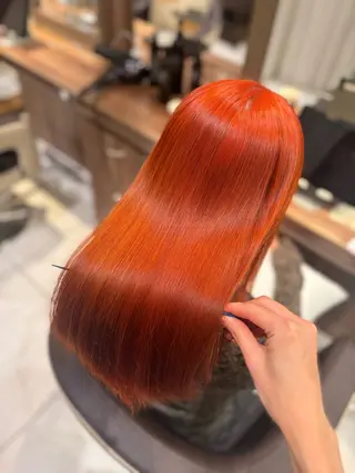 ロング カラー ツヤ髪縮毛矯正💫/ ハイトーン/あゆみのヘアスタイル