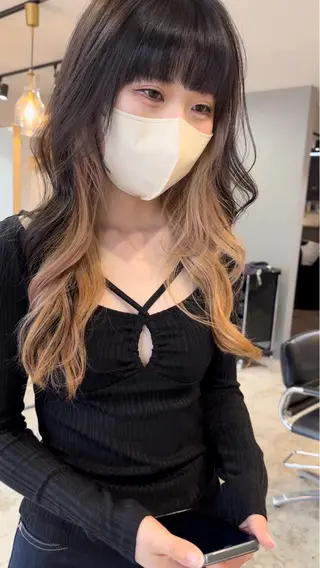 ロング カラー 《nico》 髙橋秋花🖤🧡のヘアスタイル